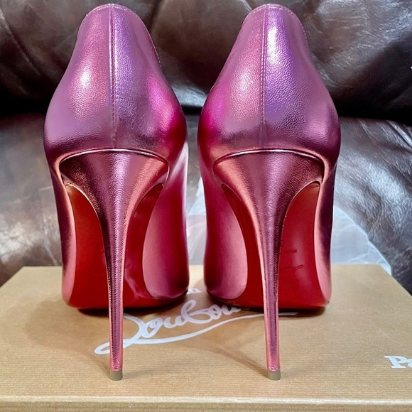 Christian Louboutin Shoes - CHRISTIAN Louboutin HotChick EU39 rose gold kid iridescent leather. 100mm